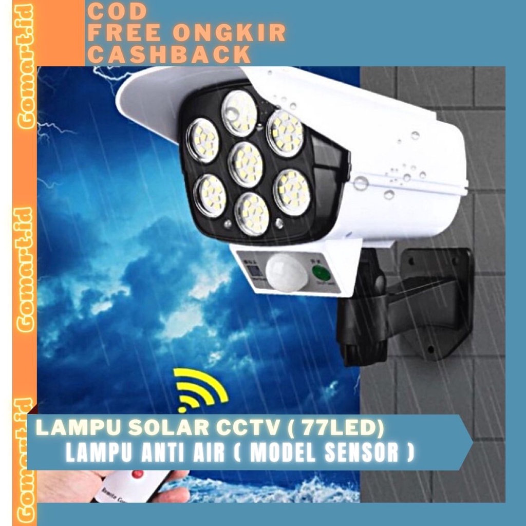 Lampu Solar Dinding 77 LED Anti Air - Lampu Tenaga Surya Sensor - SOlar Motion   Sensor Model CCTV