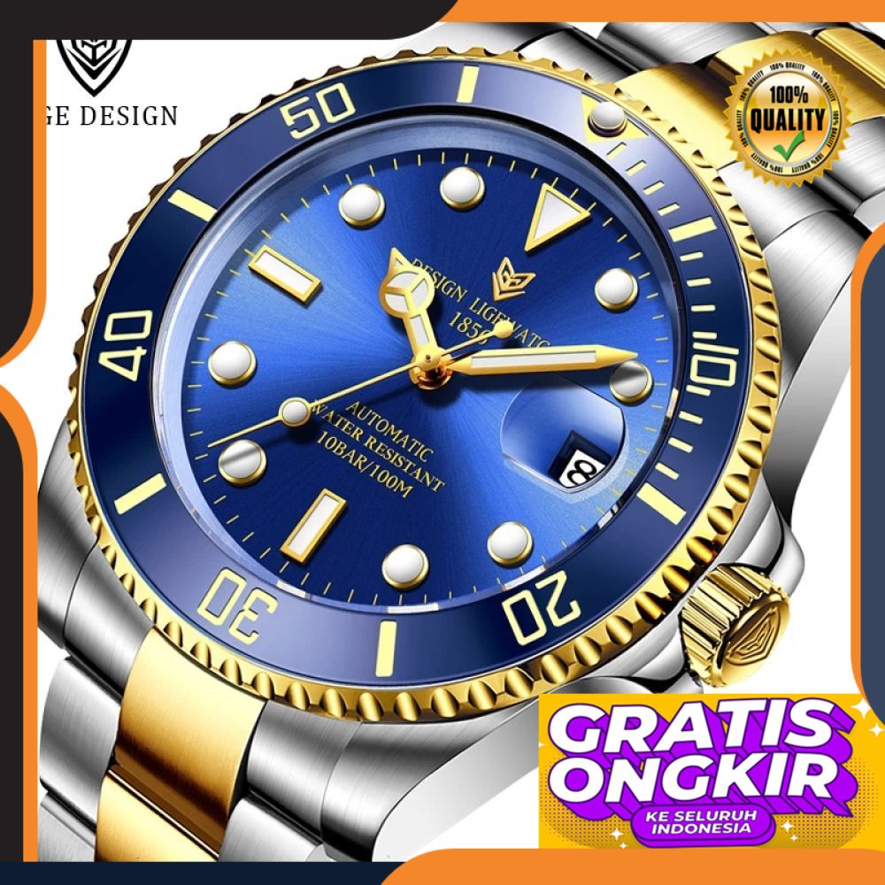 Jam Tangan Pria Sporty LIGE Hour Automatic Hand Mechanism Man, New Hand Hour Tourbillon Fashion Spor