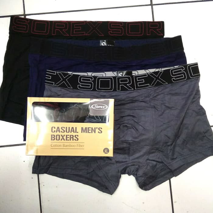 Celana Dalam Boxer Pria Sorex M2012 dengan Bahan Katun Serat Bambu bersalur dengan Kualitas Premium