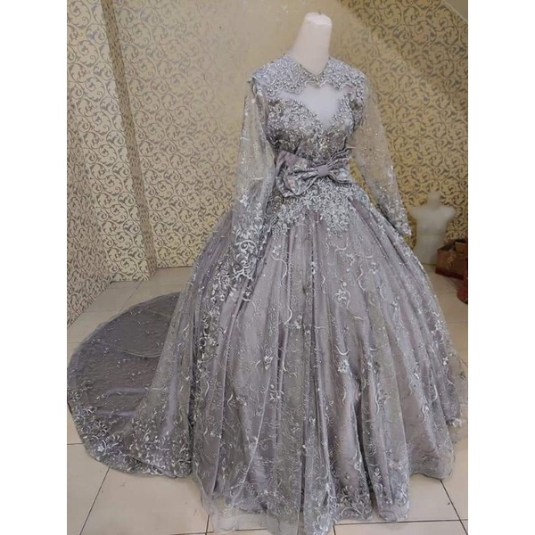 Gaun pengantin baju pengantin Gaun 3D elegan mewah
