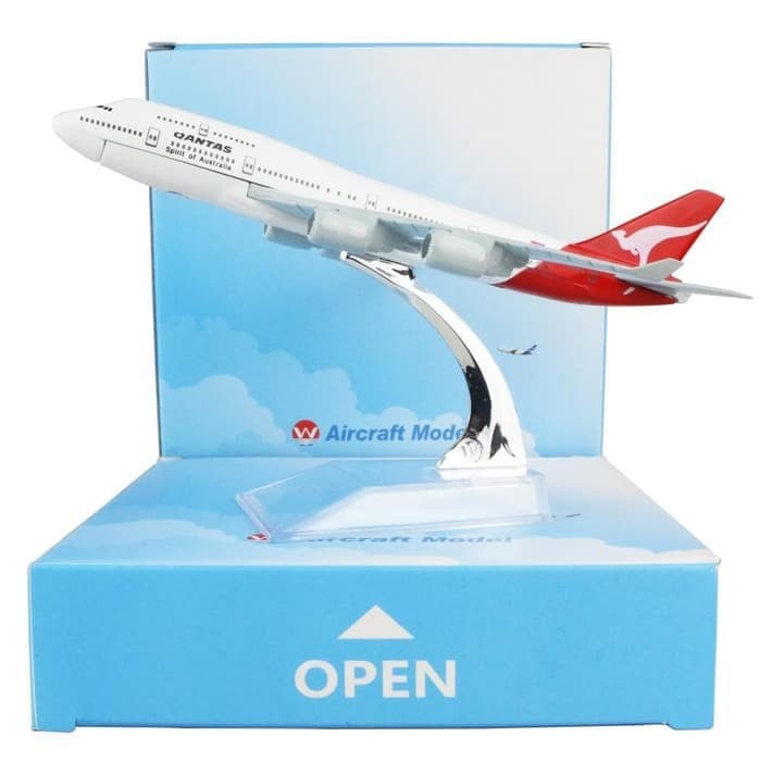 New Item! MINIATUR DIECAST PESAWAT QANTAS AIRLINES PAJANGAN HIASAN PESAWAT Baru!