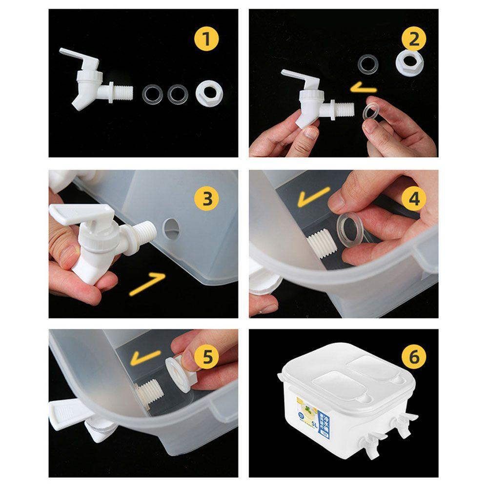 Solighter 5L Water Jug Dengan Keran Ganda Baru Musim Panas Wadah Air Minum Aksesoris Dapur Rumah Tangga Juice Decanter
