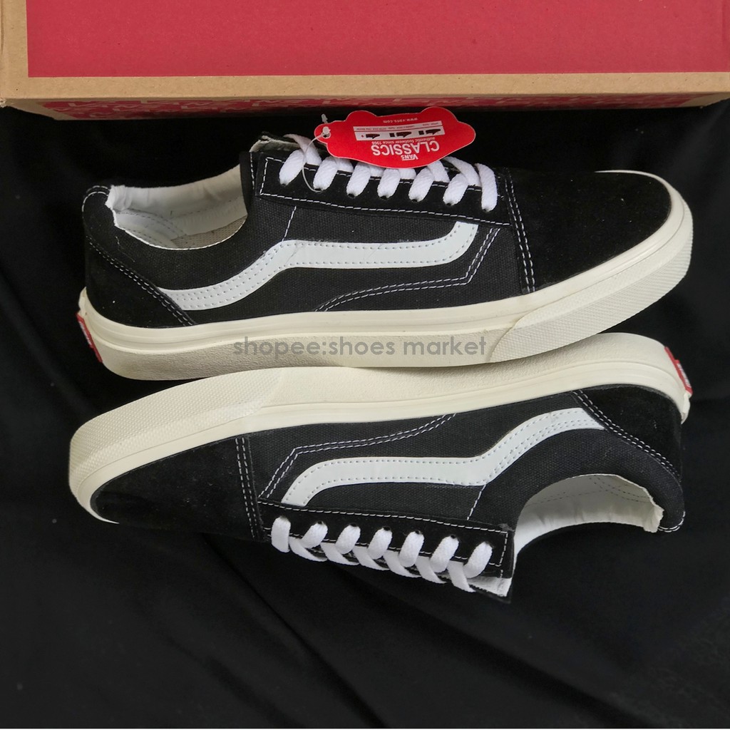 VANS OLD SKOOL OG BLACK WHITE IVORY WAFFLE DT