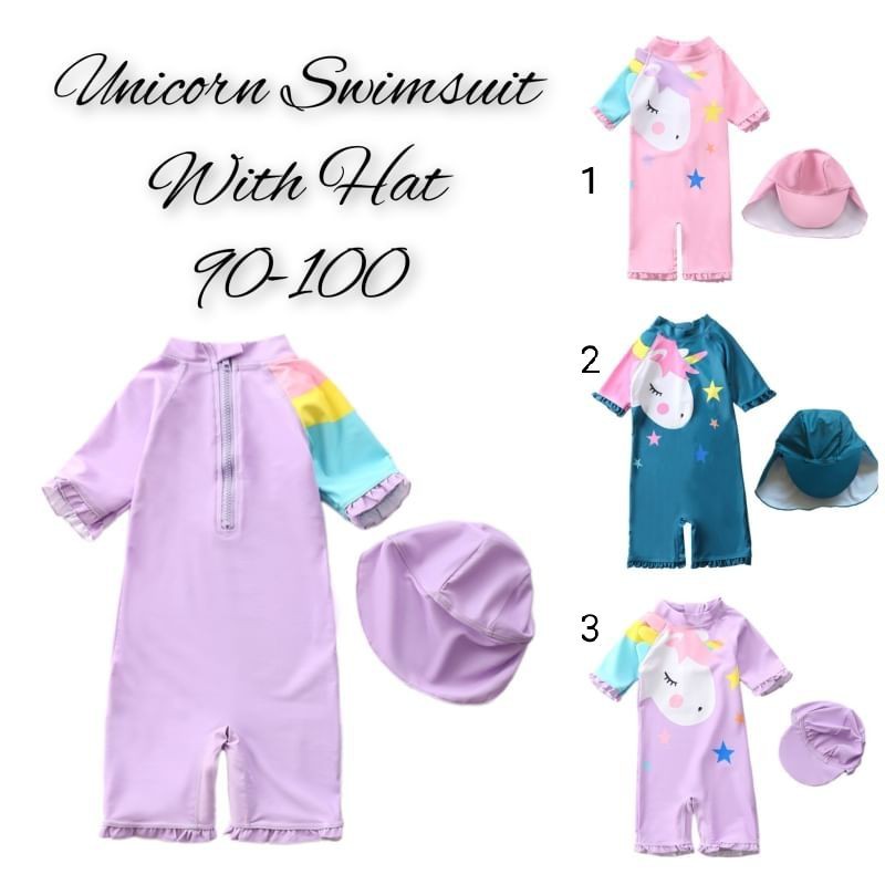 Baju renang anak bayi unicorn, unicorn baby swimwear, baju renang import