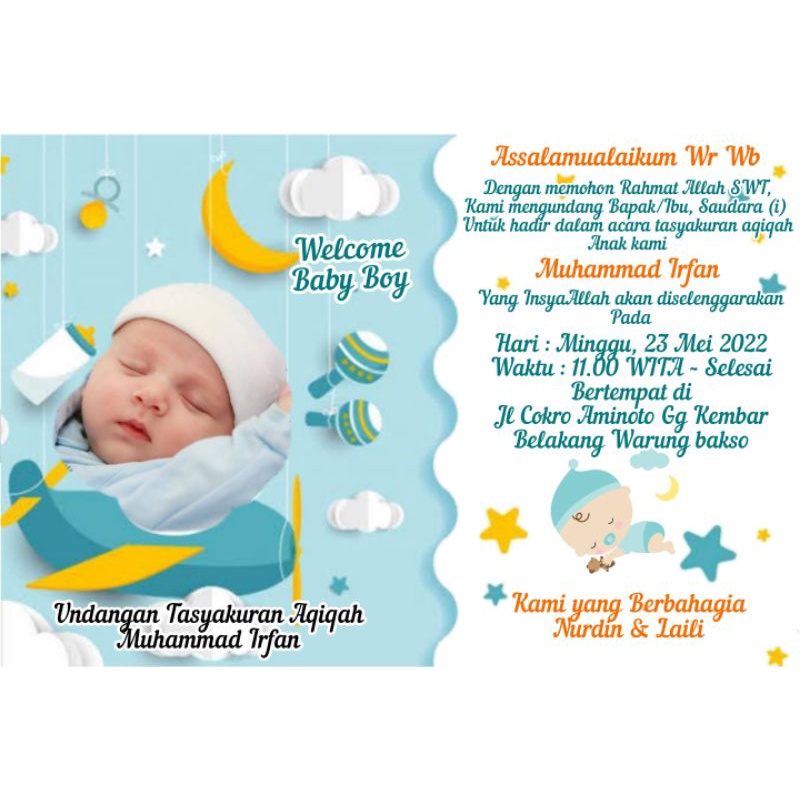 Undangan Tasyakuran Aqiqah bentuk File Foto