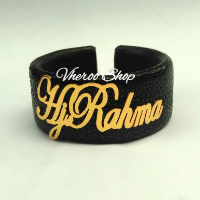 Gelang Kulit Pari Ukir Nama Custom