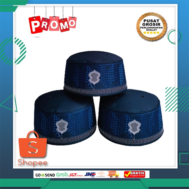 GROSIR PECI ASSAGOFAH ORIGINAL BIRU MOTIF BORDIR