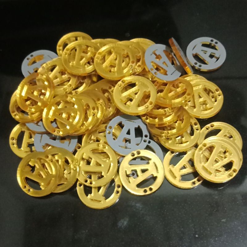 

label akrilik gold 2x2 cm