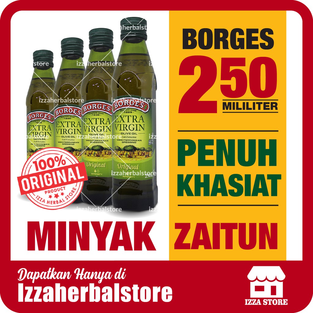 Minyak Zaitun BORGES Extra Virgin Olive Oil Halal 125 250 500 ml 1 Liter ORIGINAL BPOM