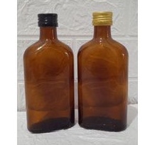 Botol Kaca Gepeng 250ml Coklat Merah Botol kopi Susu Coldbrew