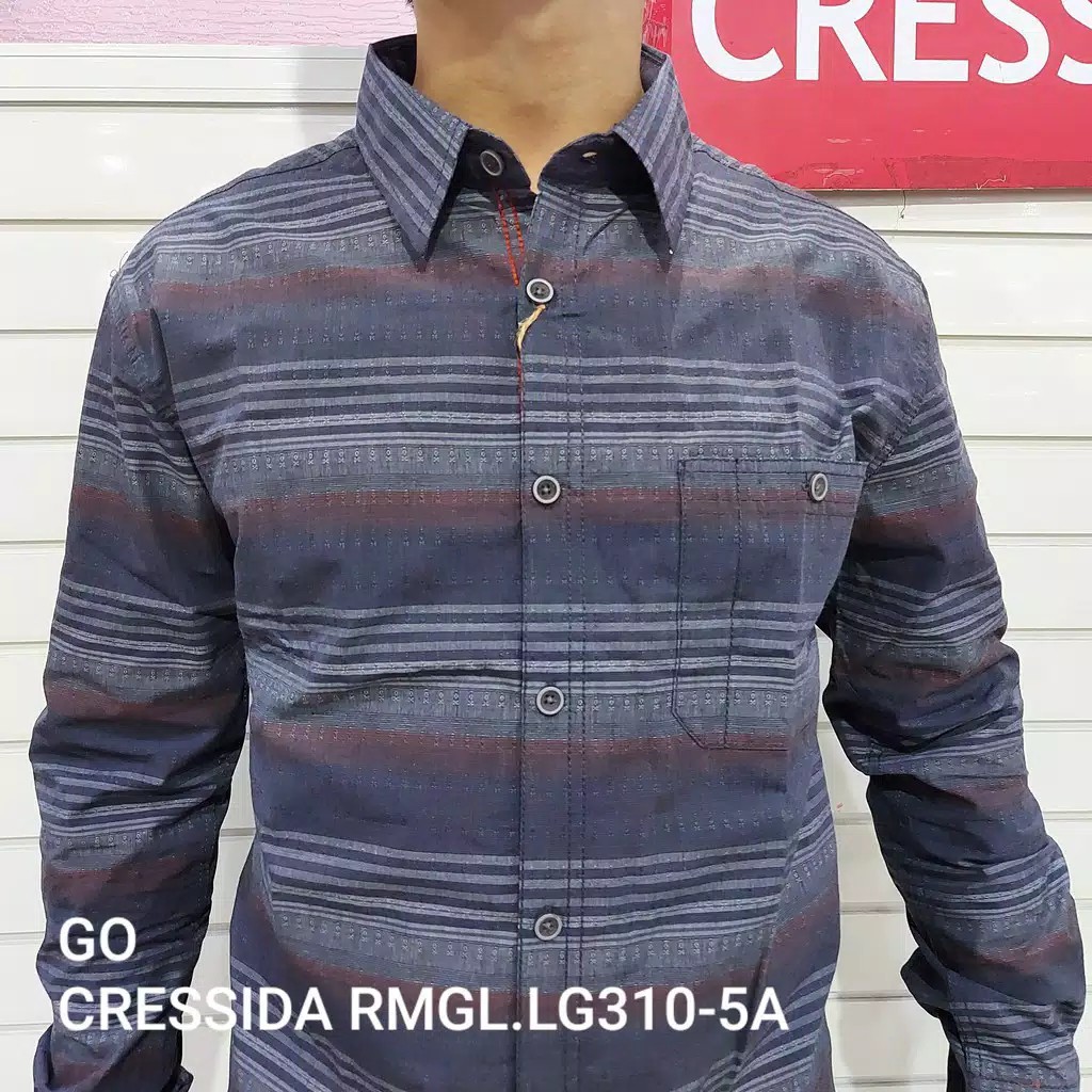 gos CRESSIDA KEMEJA PRIA SLIMFIT Kemeja Casual Kemeja Lengan Panjang