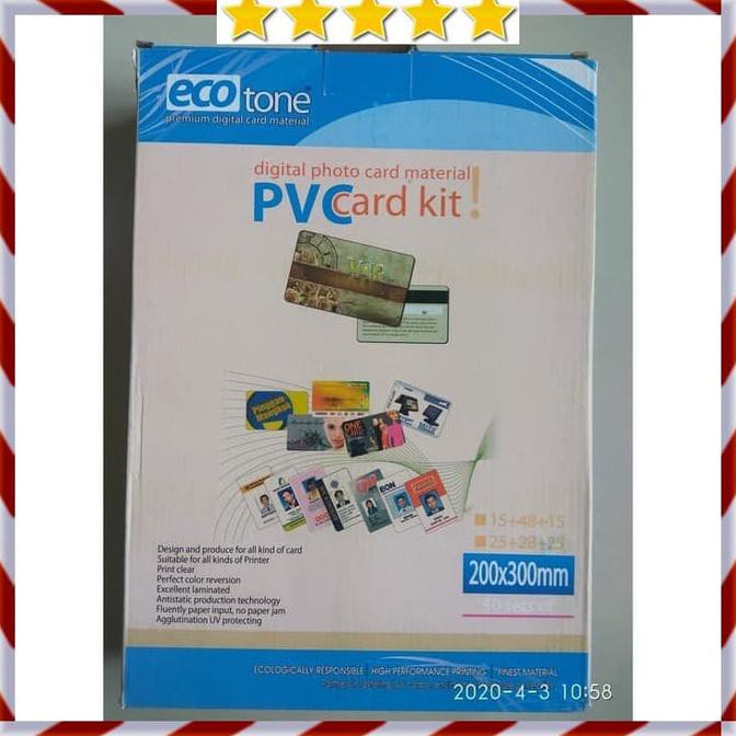 

Kertas PVC Bahan ID Card Instan - White Putih - ECOTone