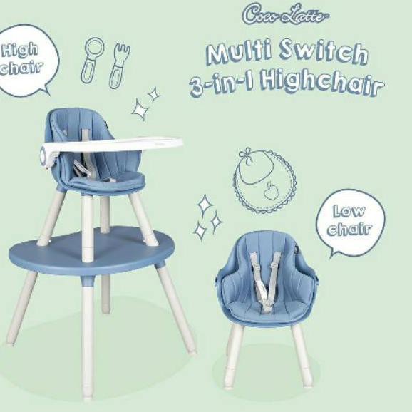 Cocolatte CL-UR 2308 3in1 Multi Switch High Chair / Kursi Makan Bayi