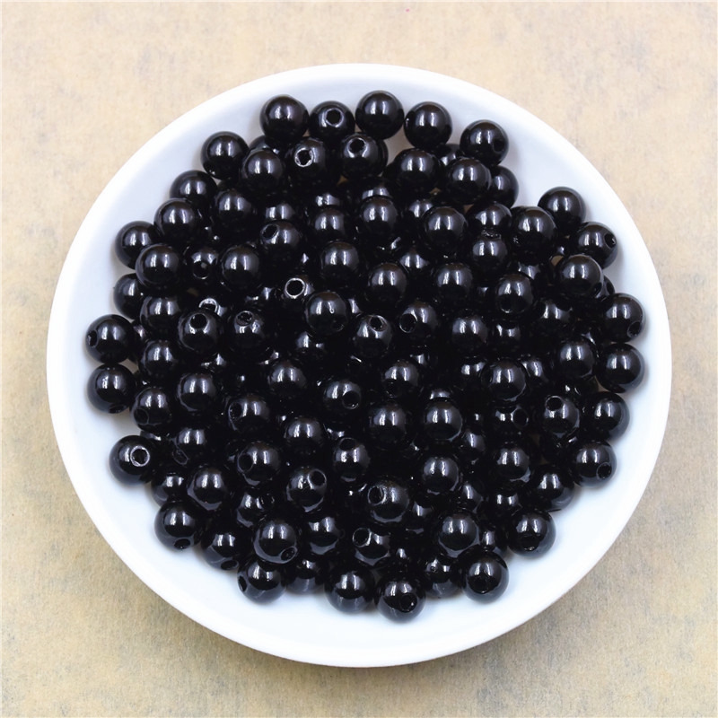 400pcs/lot 3/4/6/8/10/12MM With Hole Imitation Pearl Beads Round Plastic Acrylic Spacer Bead for Jewelry Making Findings Supplies