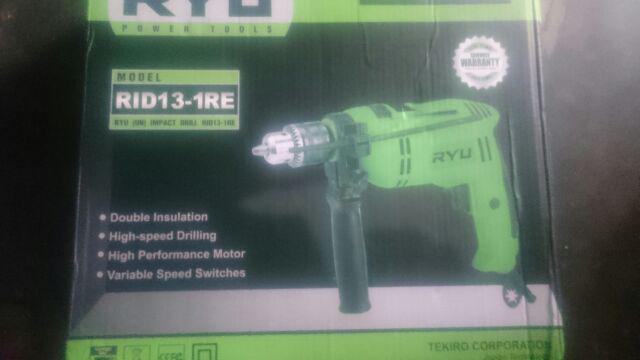 Ryu Impact Drill Mesin Bor Tangan Untuk Besi Kayu Tembok Bolak Balik 13 Mm Free Carbon Brush 1 Set