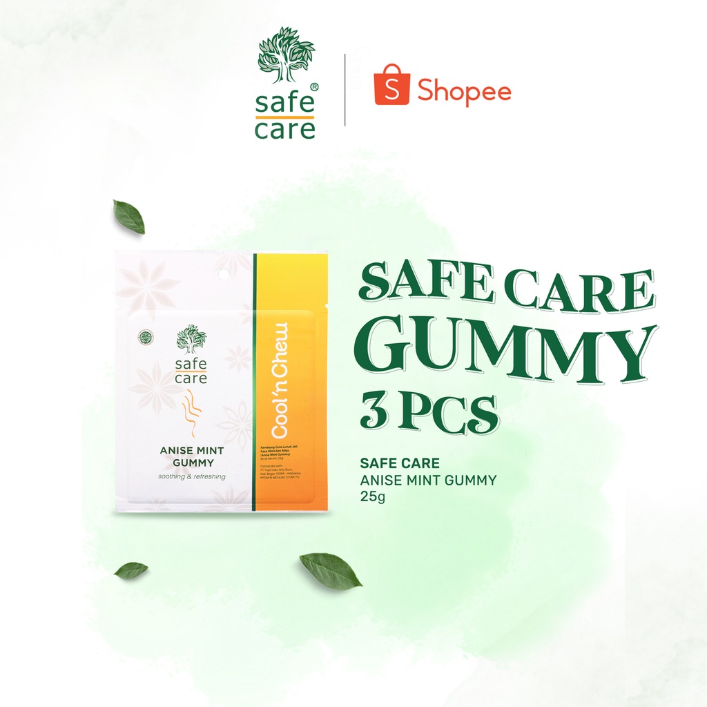 

Paket Beli 3 Pcs Safe Care Anise Mint Gummy - Permen Jelly