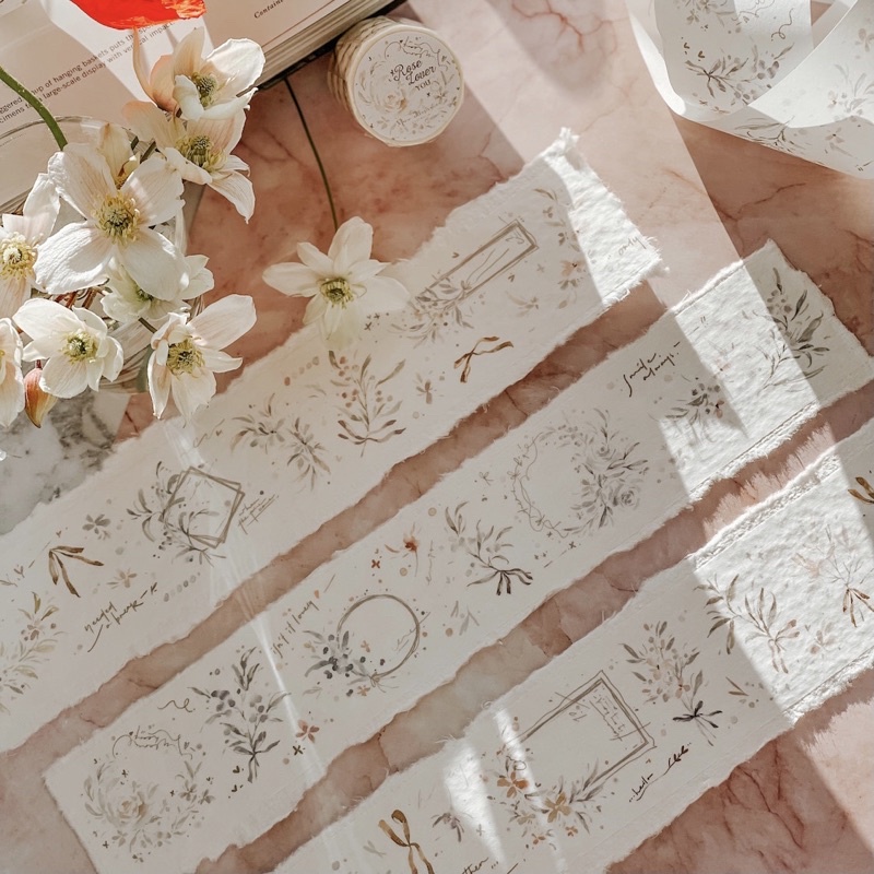 

[Sample] Meow Illustration Rose Lover Washi Tape
