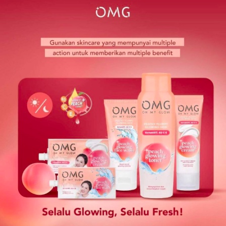 OMG Oh My Glow Peach Glowing | Toner Face Wash Cream Sachet