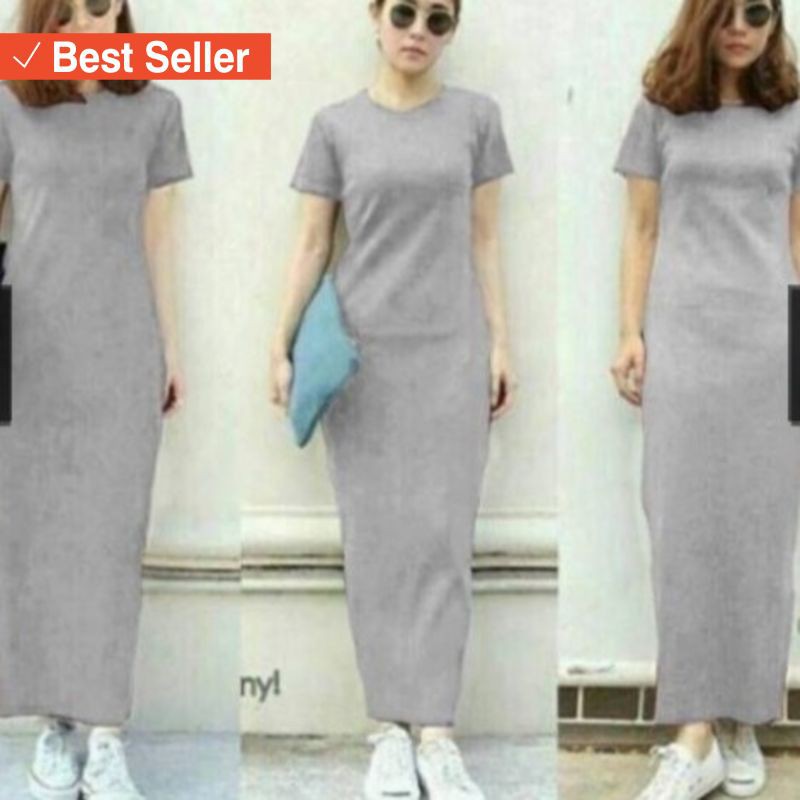 DRESS MAXI MURAH WANITA CANTIK MUSLIMAH / MichelleStore Dress Elsa Plain Maxy / Elsa Plain Maxi