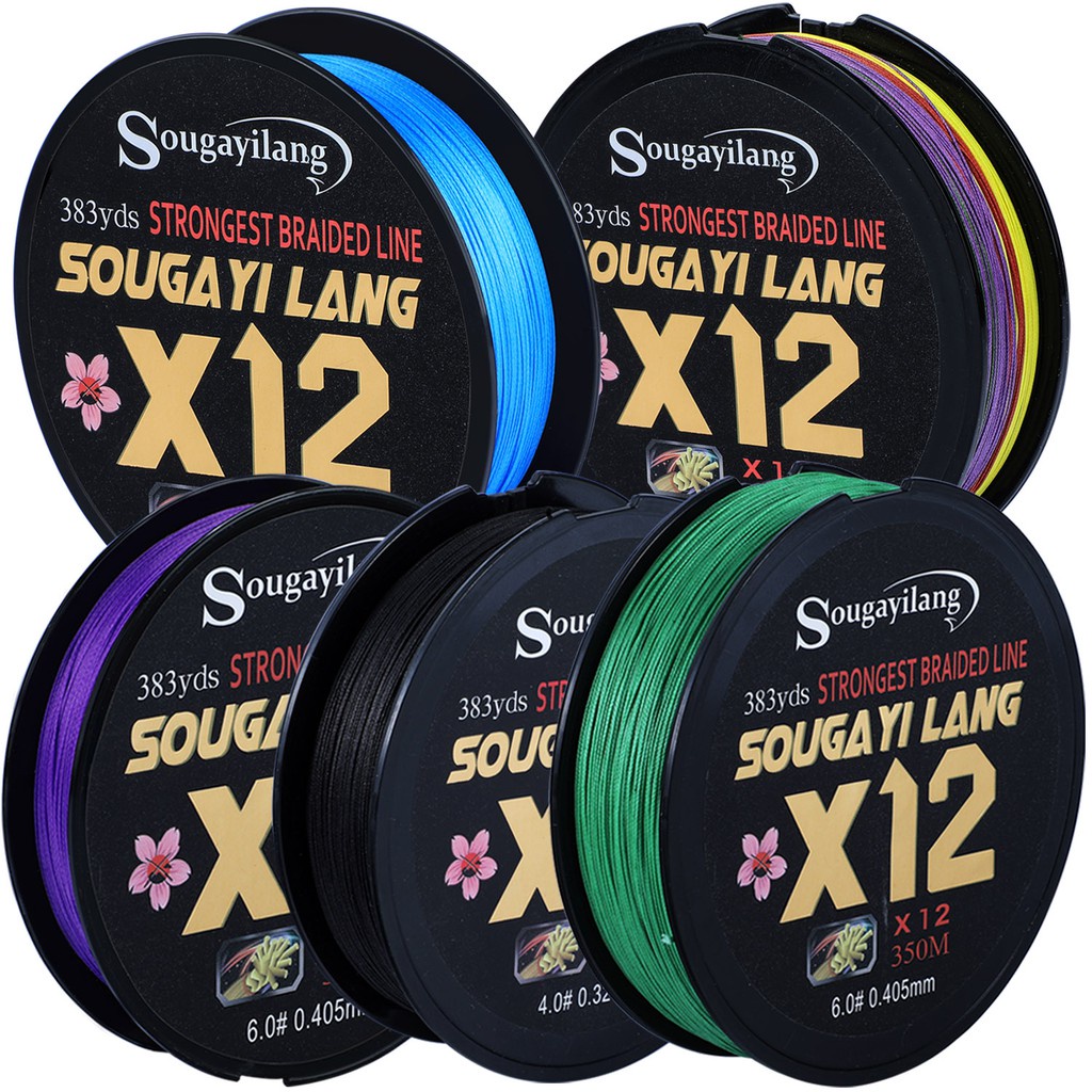 Sougayilang 350m 550m Senar Pe New X12 Super Strong Senar Pancing Braided Fishing Line Multifilament PE Line Saltwater Fishing Tackle