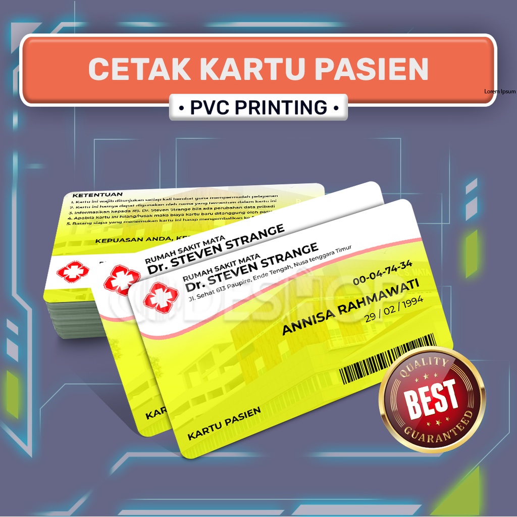 Cetak Kartu Pasien ID Card 2 Sisi