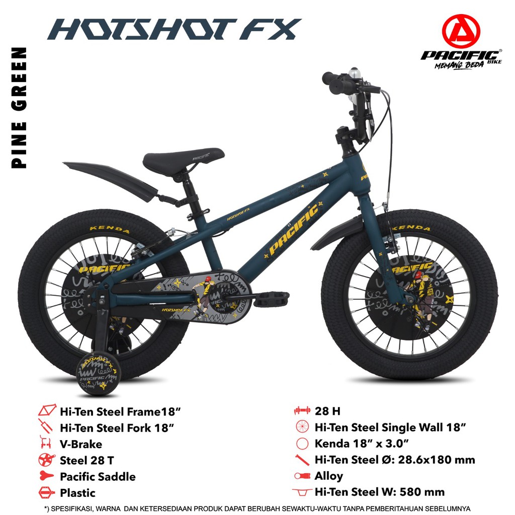 SEPEDA ANAK LAKI LAKI BMX HOTSHOT FX 3.0 12&quot; 16&quot; 18″