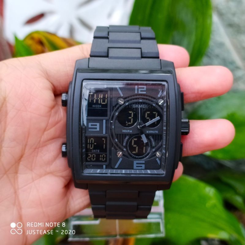 RANTAI MIKA [Bisa COD] Jam Tangan SKMEI 1274 Full Black Original Anti Air