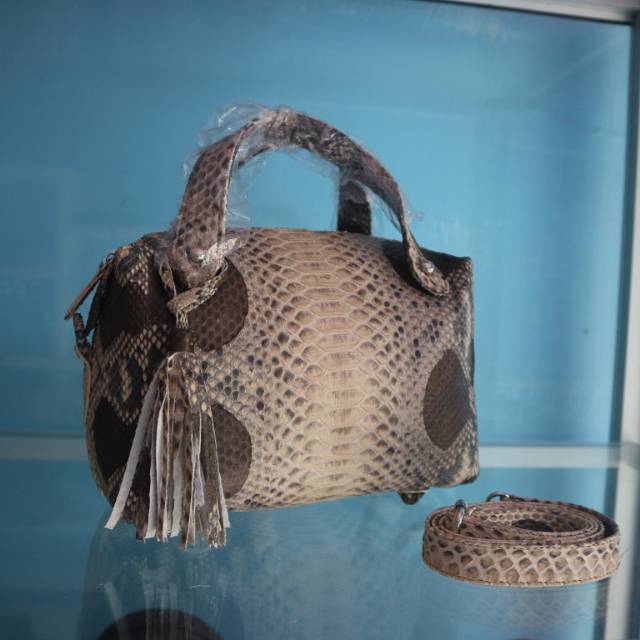Tas cantik kulit ular asli phyton snake skin original