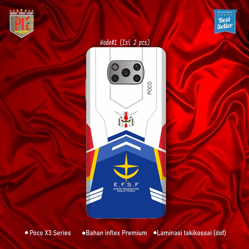 Garskin Skin POCO X3 PRO NFC Sticker Gadget Motif Gundam ELSF(Isi 2pcs)