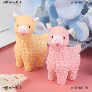 2Pcs Ornamen Patung  Miniatur Anime Alpaca Bahan  Resin 