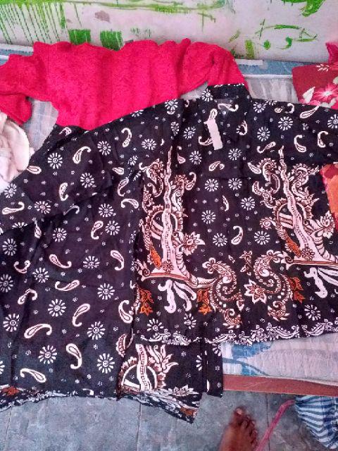 Batik Couple Gamis Brokat Lengan Panjang Coupel Antasena