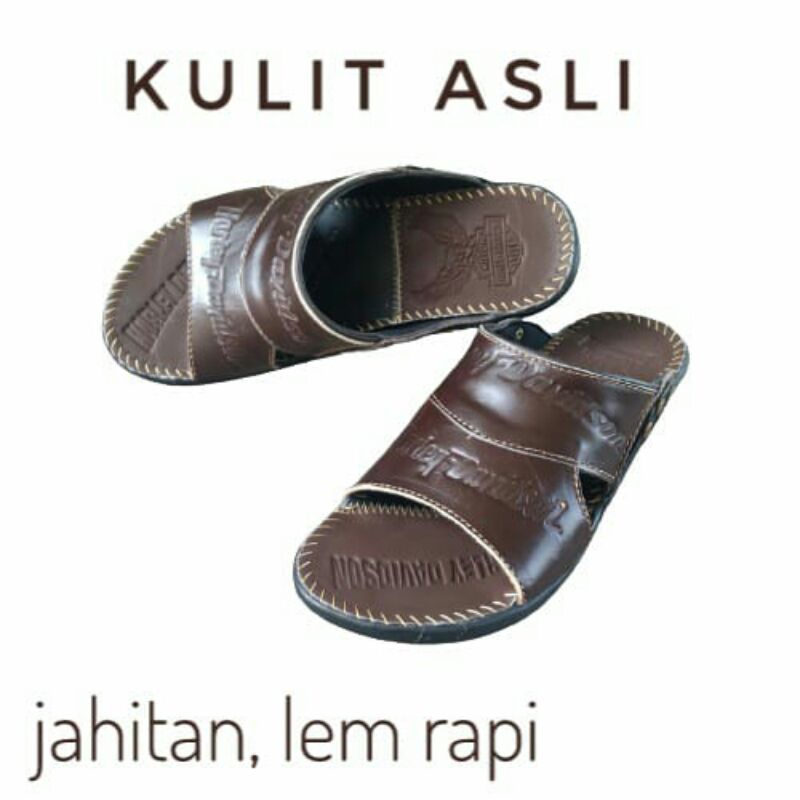 sandal kulit pria /HR2 CKT/sandal slip on/slide/sandal santai kasual/termurah/terlaris/SANDAL COD