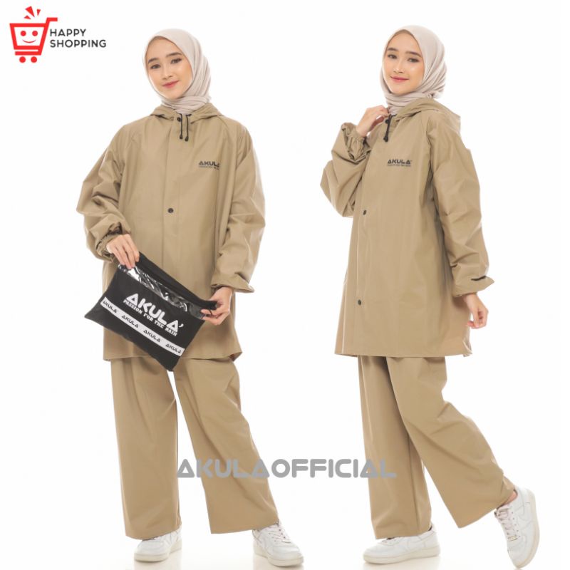 JAS HUJAN, RAINCOAT Pria Wanita By AKULA Anti Rembes MERAH