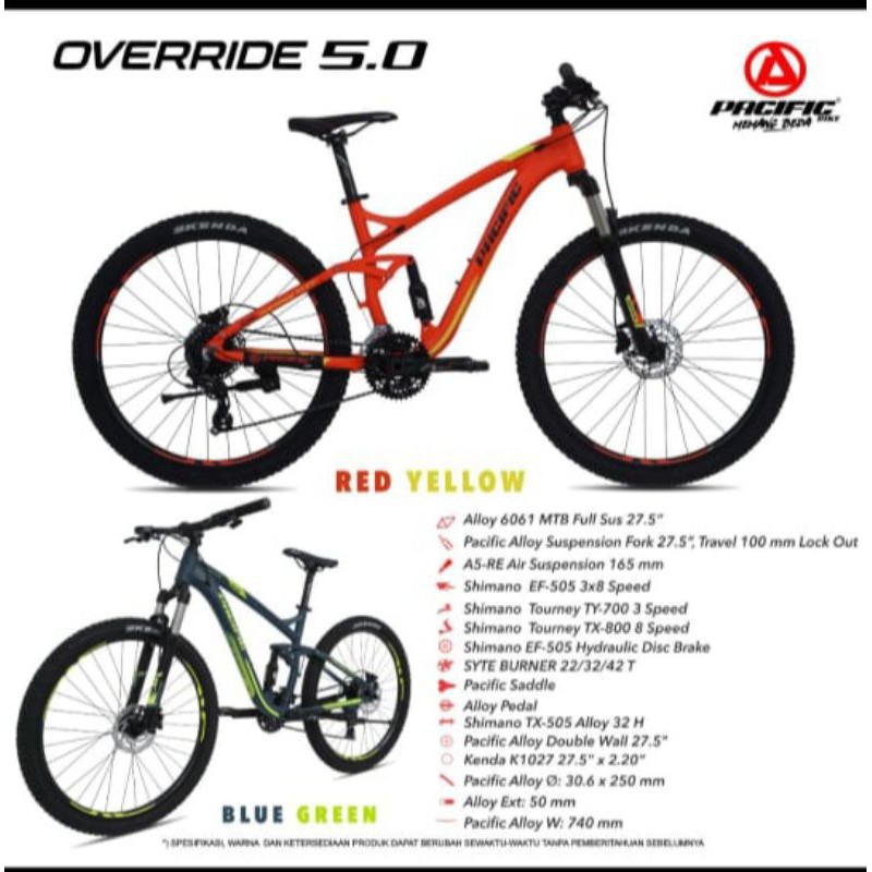 MTB 27.5" OVERRIDE 5.0 PACIFIC