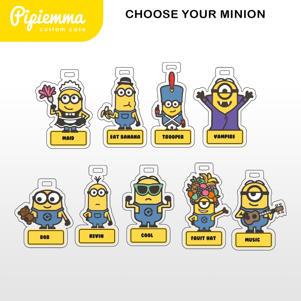 Bagtag Minion Gantungan Tas Anak Custom Lucu