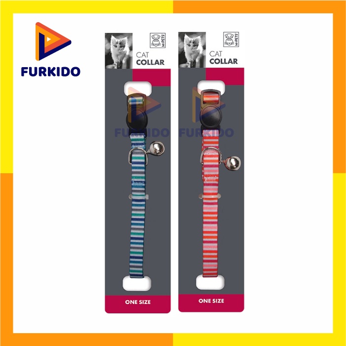 M-Pets Lines Cat Collar / Kalung Kucing Lonceng