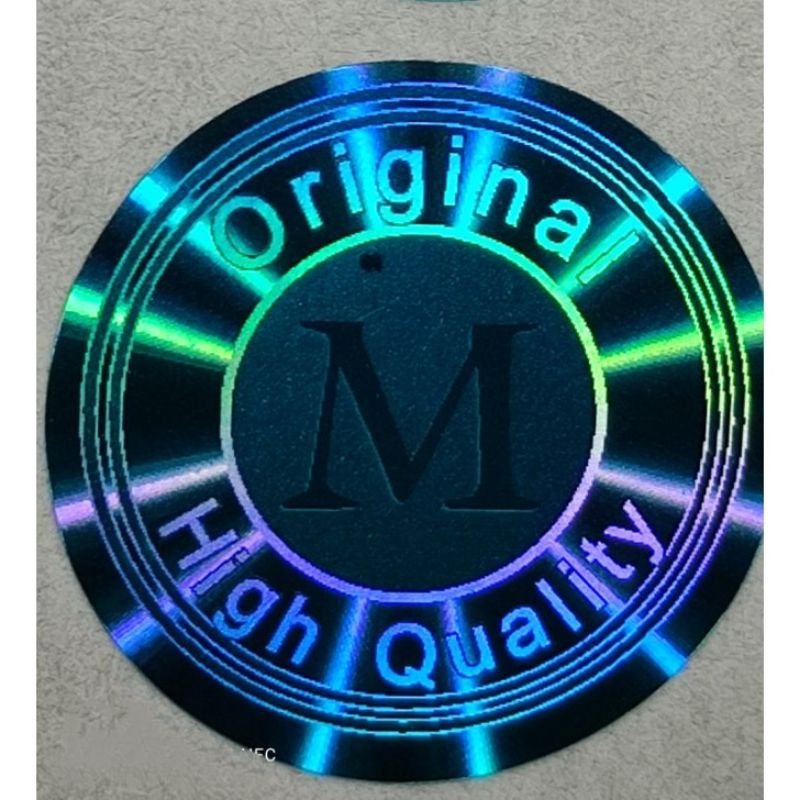 

stiker hologram m biru isi 100 - stiker segel m biru