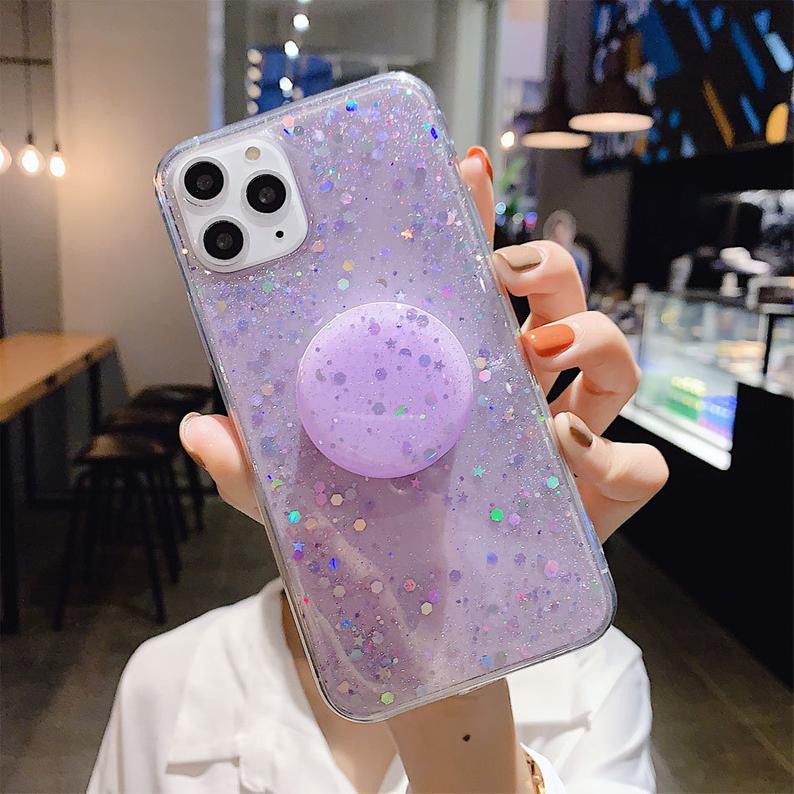 CASE SAMSUNG A50 A50S A30S GLITTER JELLY SOFTCASE WITH POP SOCKET