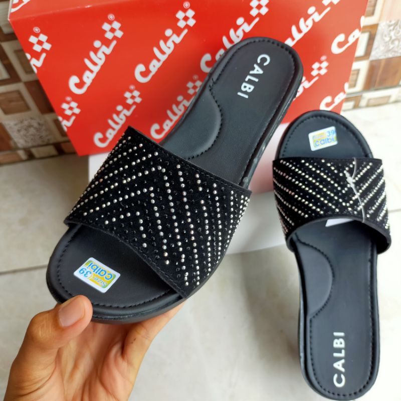 Sandal Calbi Slop SegitigaTinggi 5cm