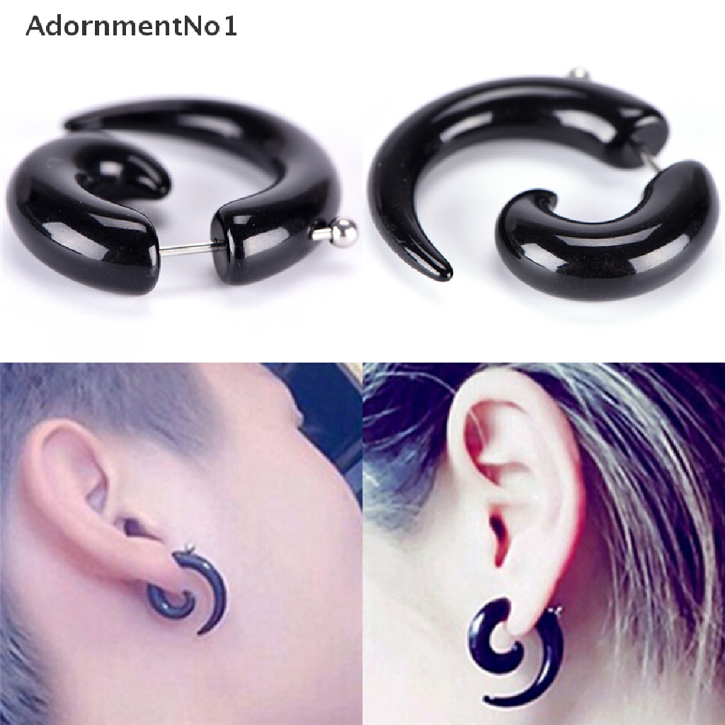 (AdornmentNo1) Anting Tusuk Bentuk Siput Bahan Akrilik Warna Hitam Untuk Pria / Wanita