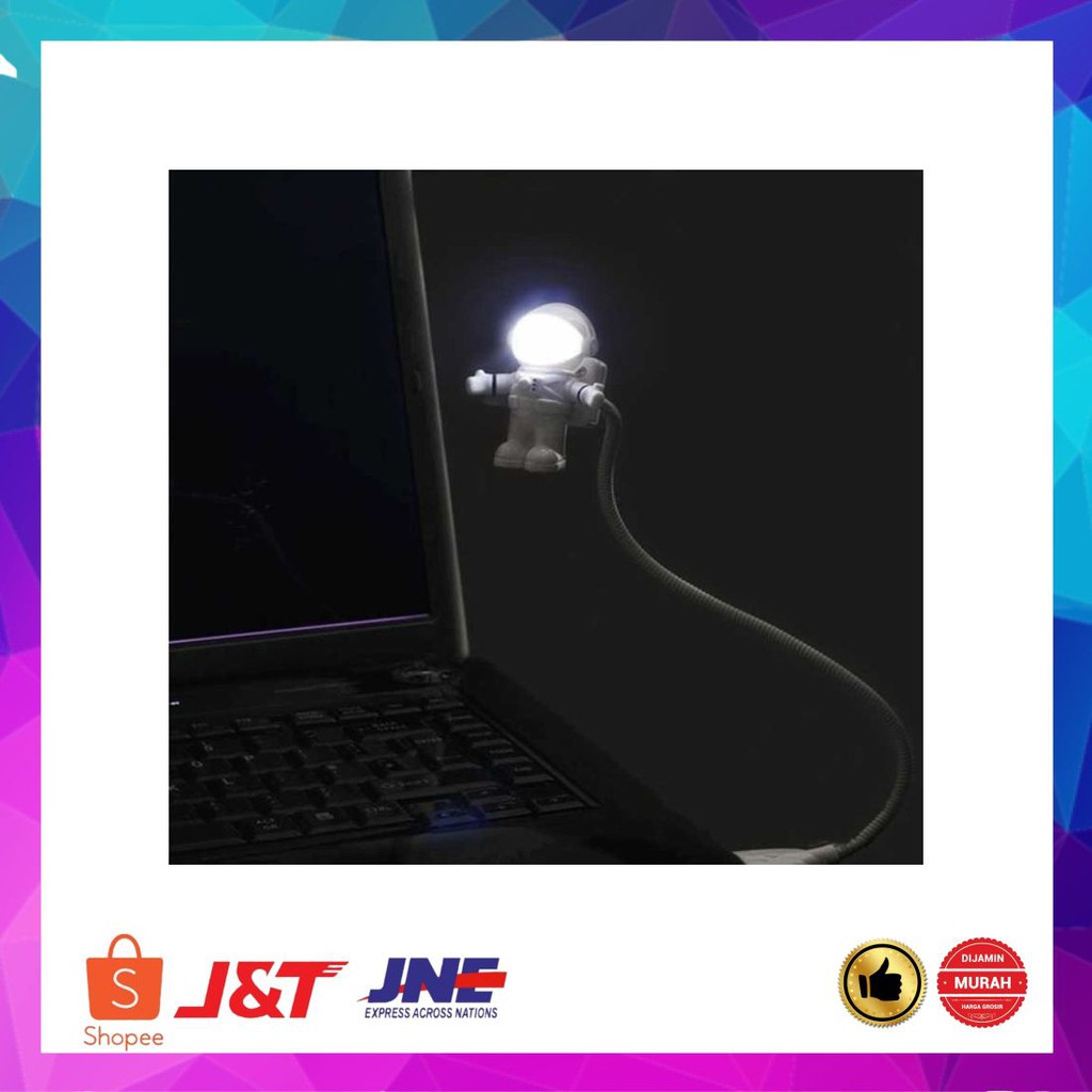 Murah Eshoo Lampu LED USB Night Light Lamp Flexible Spaceman Astro - White