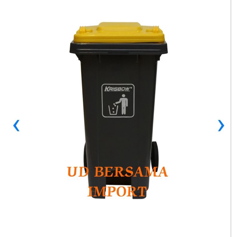 KRISBOW Tempat Sampah Plastik Outdoor 120L/Dustbin Disertai Roda