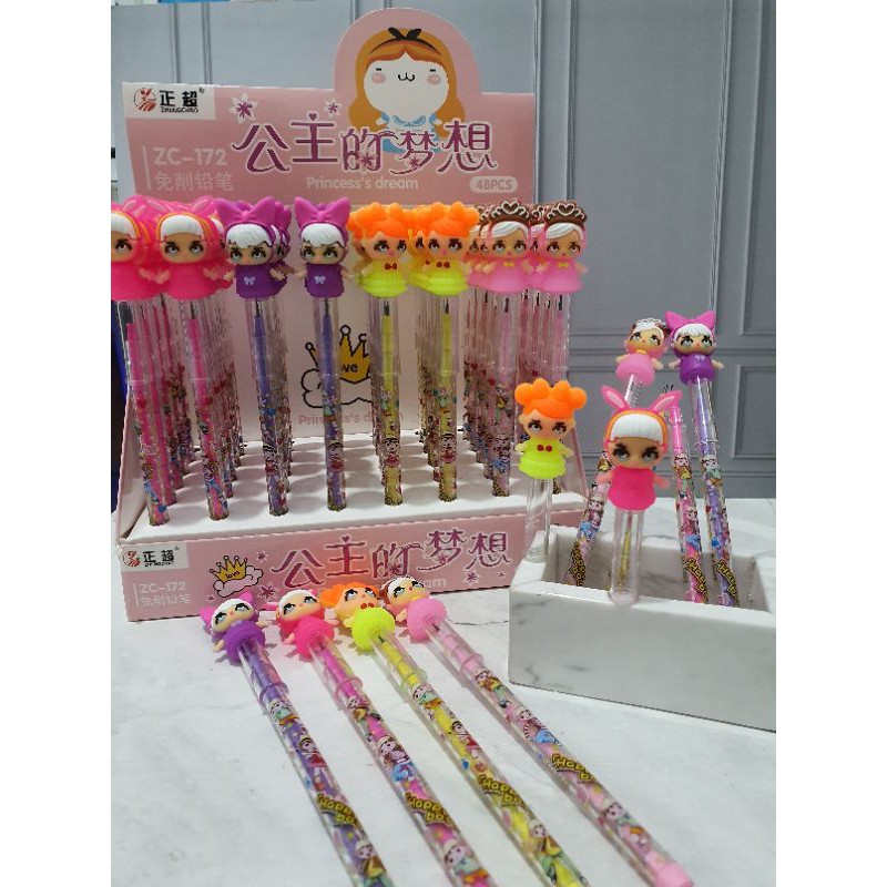 (4pc) pensil lantu/lantu bensia/pensil cabut lucu/pensil bongkar pasang-LOL Pita