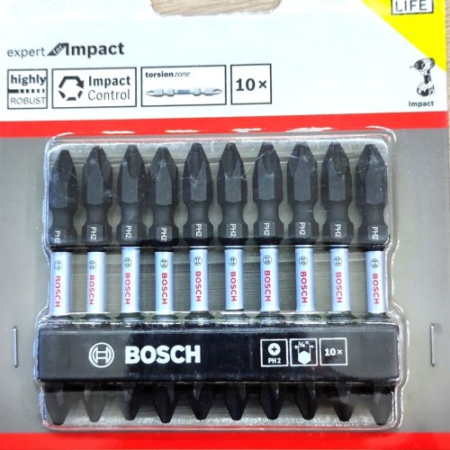 BOSCH MATA OBENG GYPSUM IMPACT PH2 6x65 (+/+) (10pcs)