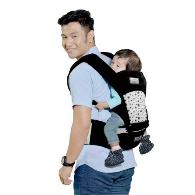 Gendongan Hipseat Bayi / Gendongan Duduk / Gendongan Depan Snobby Hip Seat 6 Posisi + Saku Aplikasi Star TPG2148