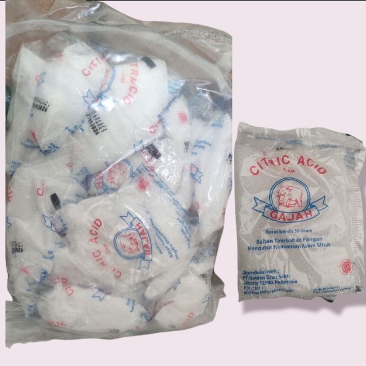 

CITRUN CITRIC ACID CAP GAJAH / CITRUN / CITRUN SACHET / CITRUN GAJAH / ASAM SITRAT 50 GRAM