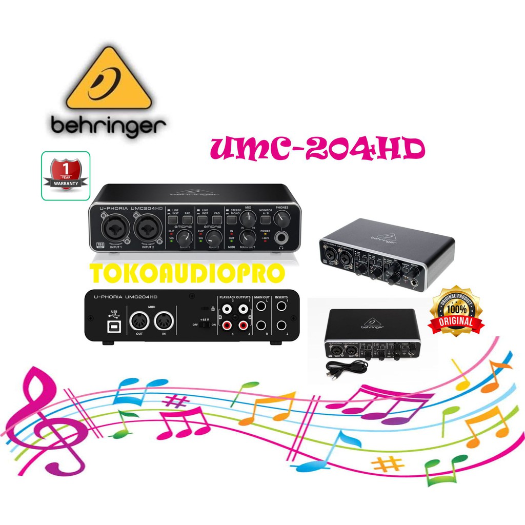 Внешняя звуковая карта behringer u phoria umc204hd