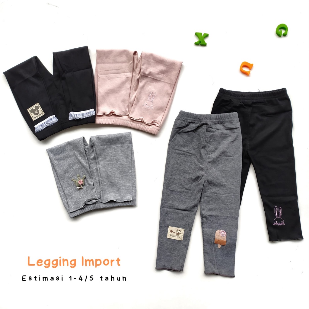 0-5Thn Legging Import Anak Cewek Perempuan Bahan Adem Nyaman Dipakai