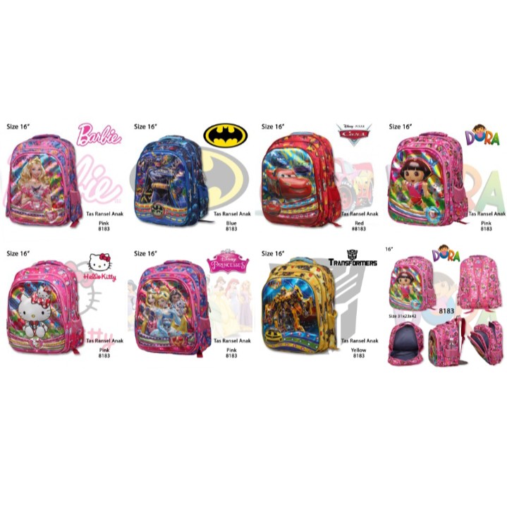 Tas Sekolah Ransel Anak Cartoon 8183-16,[Ransel Anak Sekolah Bermotif]