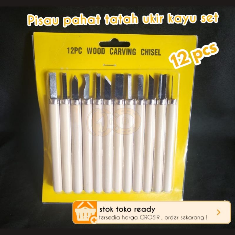 Pisau ukir set ukir 12 pcs pisau tatah kayu